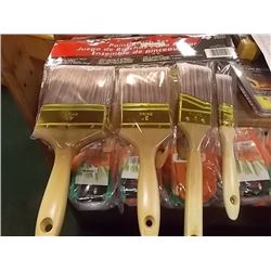 NEW PAINT BRUSHES - 4 PC PKG - RED WITH POLY WRAP