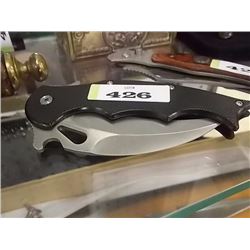 NEW FOLDING KNIFE- 440 STEEL CURVED BLADE WITH CURVED BLADE