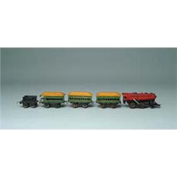 FIVE-PIECE TIN W/UP TRAIN SET