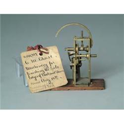 PATENT MODEL: MACH. FOR FINISHING THE SOLE EDGES OF BOOTS & SHOES BY C.M. CHASE