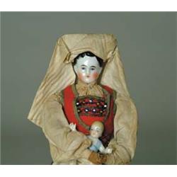 12" CHINA IN NORWEGIAN COSTUME WITH BABY