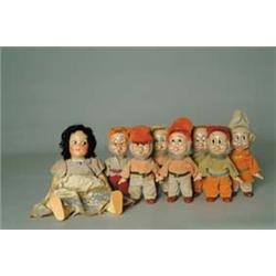 LOT OF SNOW WHITE & 7 DWARFS DOLLS
