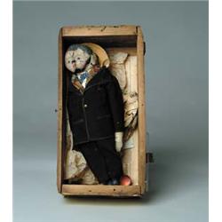 14" J.K. KNOCKMEISTER BOY DOLL IN WOODEN CRATE