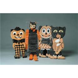 LOT OF 4 GERMAN HALLOWEEN DECORATIONS