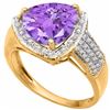 Image 1 : Natural Amethyst & Diamond Ring