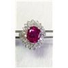 Image 1 : Natural Red Burma Ruby & Diamond Ring - GIA