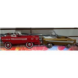 TWO HALLMARK DIECAST PEDAL CARS INC. FIRE TRUCK