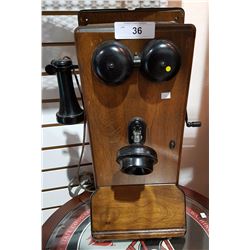 NORTHERN ELECTRIC WOOD WALL PHONE