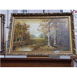 OIL ON CANVAS ARTIST SIGNED APPROX 48" X 30"