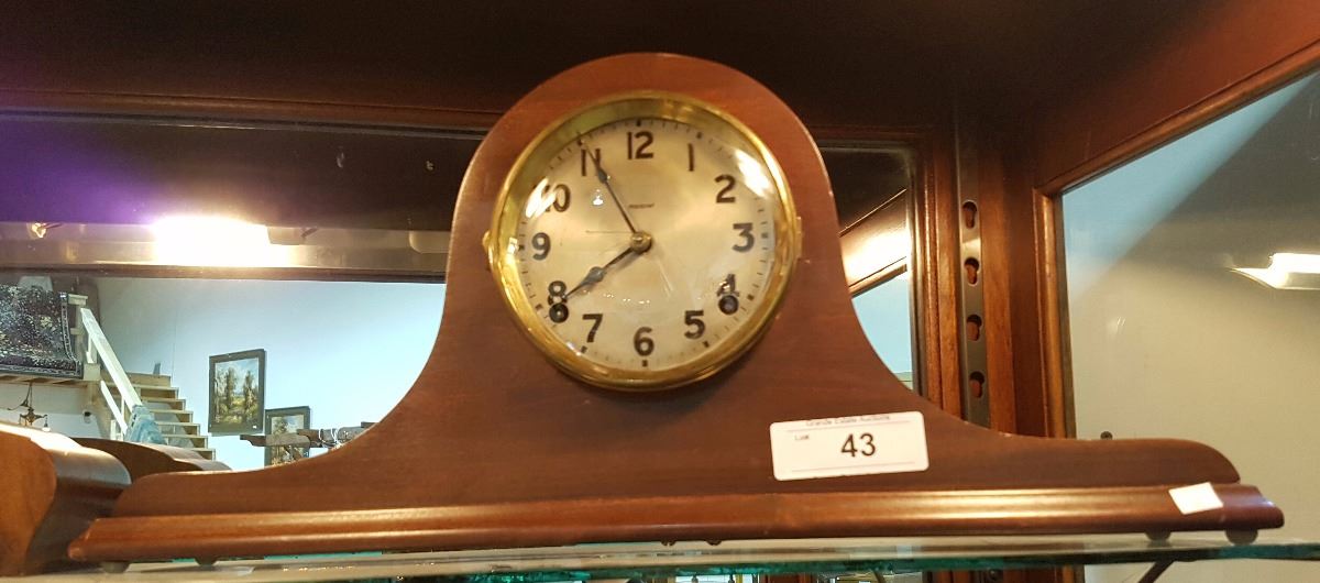 ARTHUR PEQUEGNAT MANTLE CLOCK HAS PENDULUM NO KEY