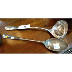PAIR SILVER PLATE SERVING SPOONS