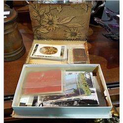 TWO BOXES W/VINTAGE POSTCARDS & PHOTOS