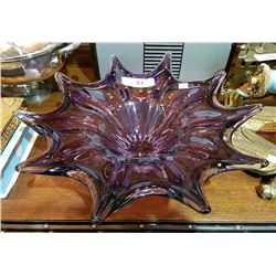 AMETHYST ART GLASS CENTRE PIECE
