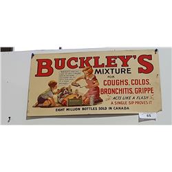 VINTAGE CARDBOARD BUCKLEY'S AD