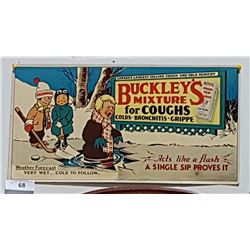 VINTAGE CARDBOARD BUCKLEY'S AD