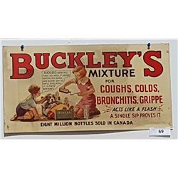 VINTAGE CARDBOARD BUCKLEY'S AD