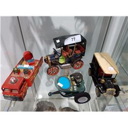 LOT OF 4 VINTAGE TIN TOYS