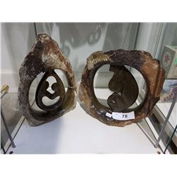 TWO SOAPSTONE CARVINGS