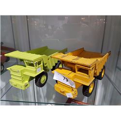 TWO VINTAGE ERTL METAL DUMP TRUCKS