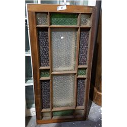 EARLY 1900'S STAINED GLASS WINDOW 40" X 19"
