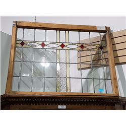 ARTS & CRAFTS STAINED GLASS WINDOW C.1918 34" X 43"