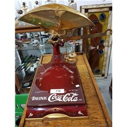 HAND PAINTED COCA COLA SCALE W/WEIGHTS & PAN DIPPED IN 24K GOLD
