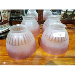 SET OF 4 CRANBERRY FROSTED LIGHT SHADES