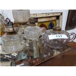 THREE CANADIANA FINGER OIL LAMPS