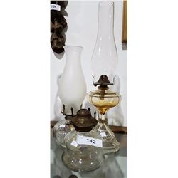 THREE OIL LAMPS