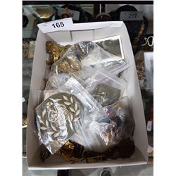 BOX OF MILITARY PATCHES & PINS