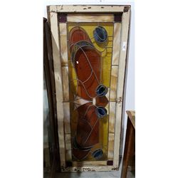 STAINED GLASS WINDOW 62"X25"