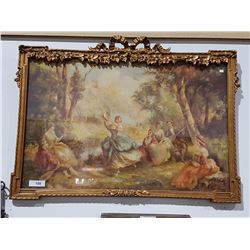 ORNATLEY FRAMED VINTAGE PRINT OF GIRL DANCING 38.5"X27"