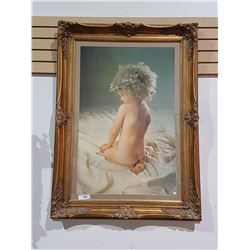 ORNATLEY FRAMED PRINT OF LITTLE GIRL 46"X34"