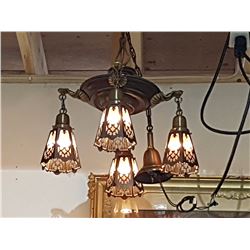 4 LIGHT ART DECO CHANDELIER