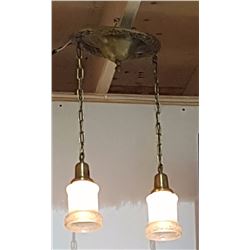 2 LIGHT ART DECO CHANDELIER