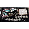 Image 1 : LOT OF ESTATE JEWELRY & MOTHER OF PEARL COMPACT