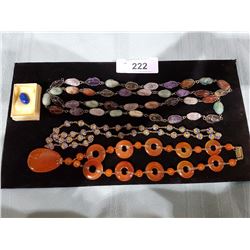LOT OF ESTATE JEWELRY INCLUDING CARNELIAN NECKLACE