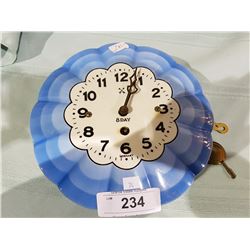 1950'S CERAMIC 8 DAY KITCHEN CLOCK W/ KEY