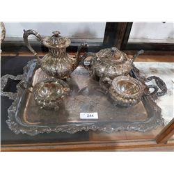 5 PIECE SILVER PLATE TEA SET