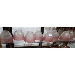 SET OF 8 CRANBERRY FROSTED LIGHT SHADES