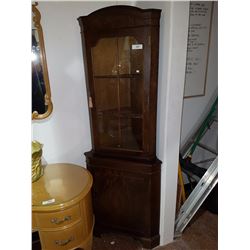 SMALL WALNUT CORNER CABINET