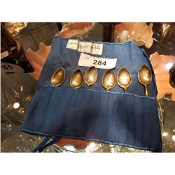 SET OF 6 STERLING SPOONS IN CASE