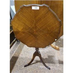 WALNUT INLAY TILT TOP PARLOUR TABLE