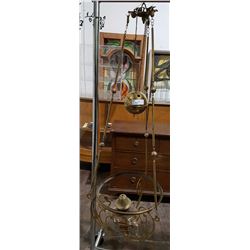 HANGING OIL LAMP MISSING SHADE & CHIMNEY