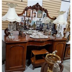 LARGE VICTORIAN SIDEBOARD W/ MIRROR GALLERY