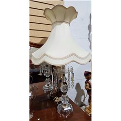 PAIR OF CRYSTAL DROP LAMPS APROX 36"
