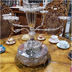 SILVER PLATE CANDLEBRA ON STAND