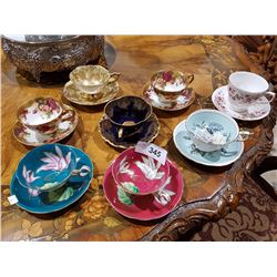 8 CHINA TEACUPS & SAUCERS