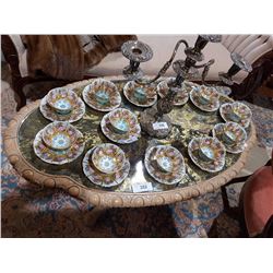 SET OF 12 JKW CHINA TEACUPS & SAUCERS