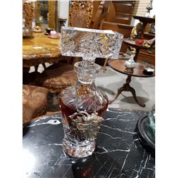 PINWHEEL CRYSTAL DECANTER W/ CONTENTS